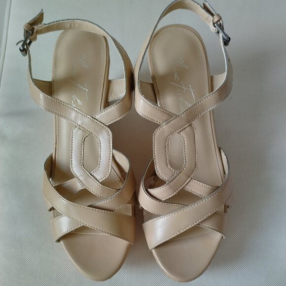 Beige Cork Platform Sandals  NWOT - Picture 2 of 7